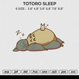 TOTORO SLEEP Embroidery File 6 size