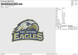 TRI CITIES EAGLE Embroidery File 6 sizes