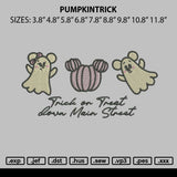 Pumpkintrick Embroidery File 6 sizes