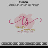 Ts Logo Embroidery File 6 sizes