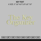 Key Text Embroidery File 6 sizes