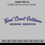 Coast Text 02 Embroidery File 6 sizes