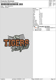 TIGERS VOLLEY BALL Embroidery File Machine Pattern