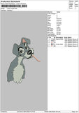 Dog Grey Embroidery File 6 sizes