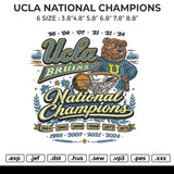UCLA NATIONAL CHAMPIONS Embroidery File 6 size