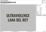 Ultraviolence Embroidery FIle 6 sizes