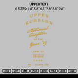 Uppertext Embroidery File 6 sizes
