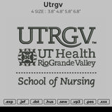 UTRGV Embroidery File 4 size