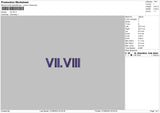 Vi Viii Embroidery File 6 sizes