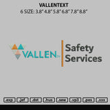 VallenText Embroidery File 6 sizes