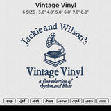 Vintage Vinyl Embroidery File 6 sizes