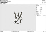 WB logo Embroidery File 6 size
