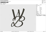WB logo Embroidery File 6 size