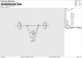 WEIGHTLIFTING Embroidery File 6 size