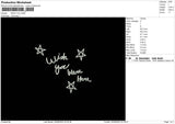 Wish You Embroidery File 6 sizes