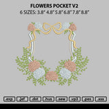 Flowers Pocket V2 Embroidery File 6 sizes