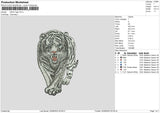 White Tiger Embroidery File 6 sizes