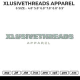 XLUSIVETHREADS APPAREL Embroidery File 6 size