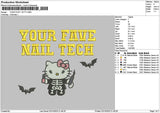 Kitty Fave V2 Embroidery File 6 sizes
