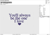 YOU'LL ALWAYS Embroidery File 6 size