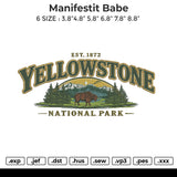 Yellow state Embroidery File 6 size