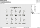 You are flowers Embroidery File 6 size