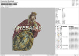 Queen2024 Embroidery File 6 sizes
