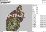 Queen2024 Embroidery File 6 sizes