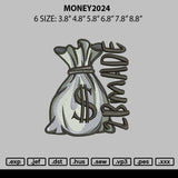 Money2024 Embroidery File 6 sizes