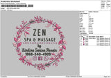 Zen Text Embroidery File 6 sizes