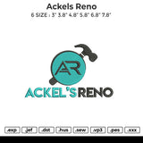 Ackels Reno Embroidery File 6 sizes