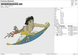 Aladin on Carpet Embroidery File 6 size