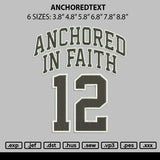 Anchoredtext Embroidery File 6 sizes