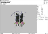 Army Text Embroidery File 6 Sizes