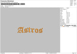 Astros V03 Embroidery File 6 sizes
