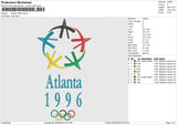 Atlanta 1996 Embroidery File 6 size