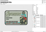 Avenger Card Embroidery File 6 size