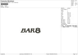 Bar8 Embroidery File 6 sizes