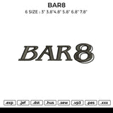 Bar8 Embroidery File 6 sizes