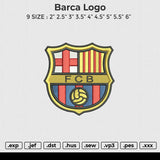 Barca Logo Embroidery File 9 size