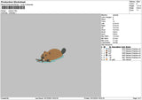 Beaver Embroidery File 6 sizes