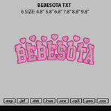 Bebesota Txt Embroidery File 6 sizes