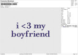 Boyfriend Embroidery File 6 size