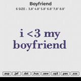 Boyfriend Embroidery File 6 size