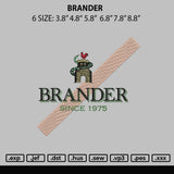 Brander Embroidery File 6 sizes