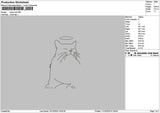 Cat Outline 1110 Embroidery File 6 sizes