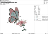 Butterfly on flower v2 Embroidery File 6 size