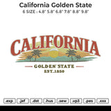 California Golden State Embroidery File 6 size