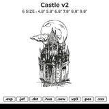 Castle v2 Embroidery File 6 size