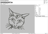 Cat Ouutline V5 Embroidery File 6 sizes